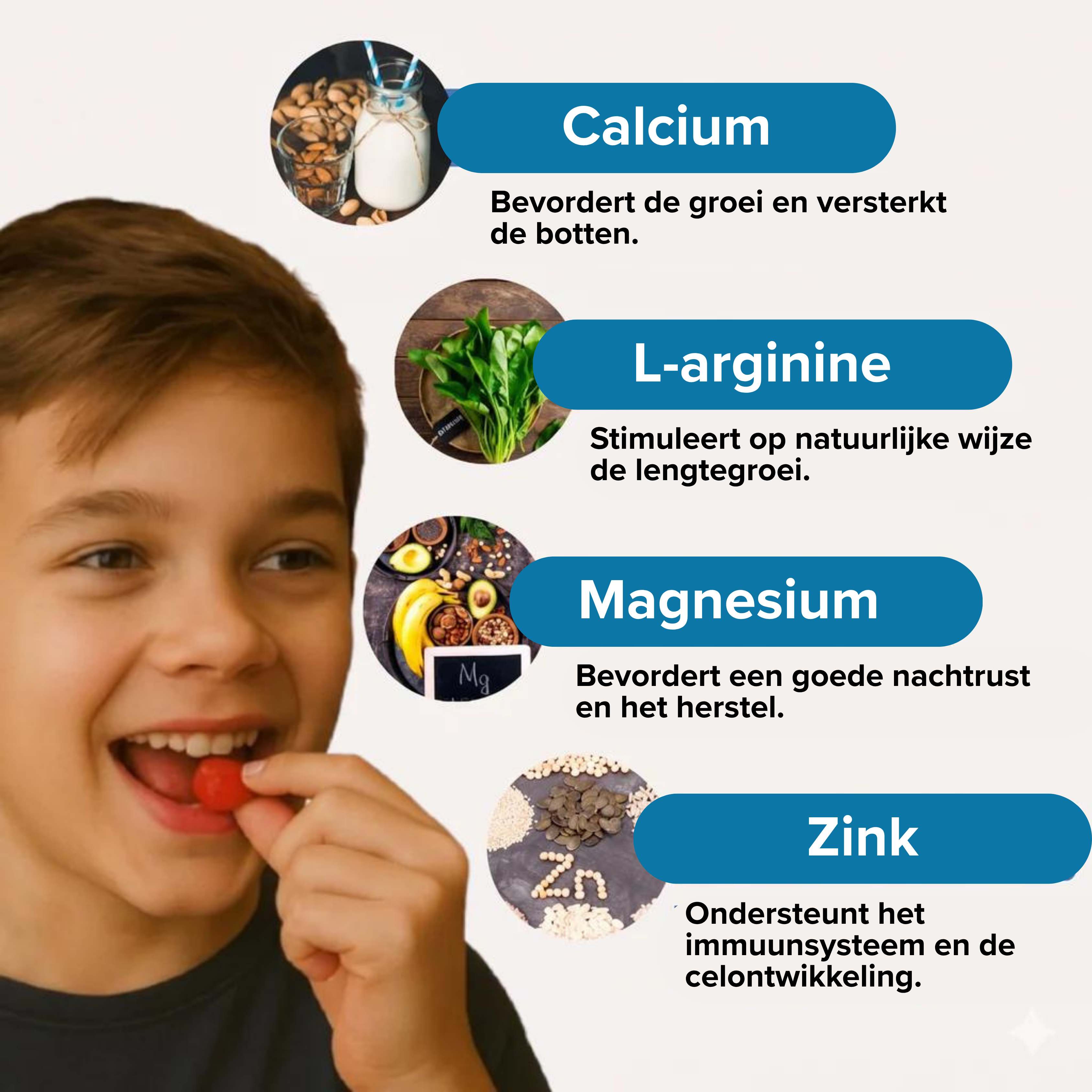 Groei+ Gummies — Dagelijkse ondersteuning voor sterke botten en gezonde groei