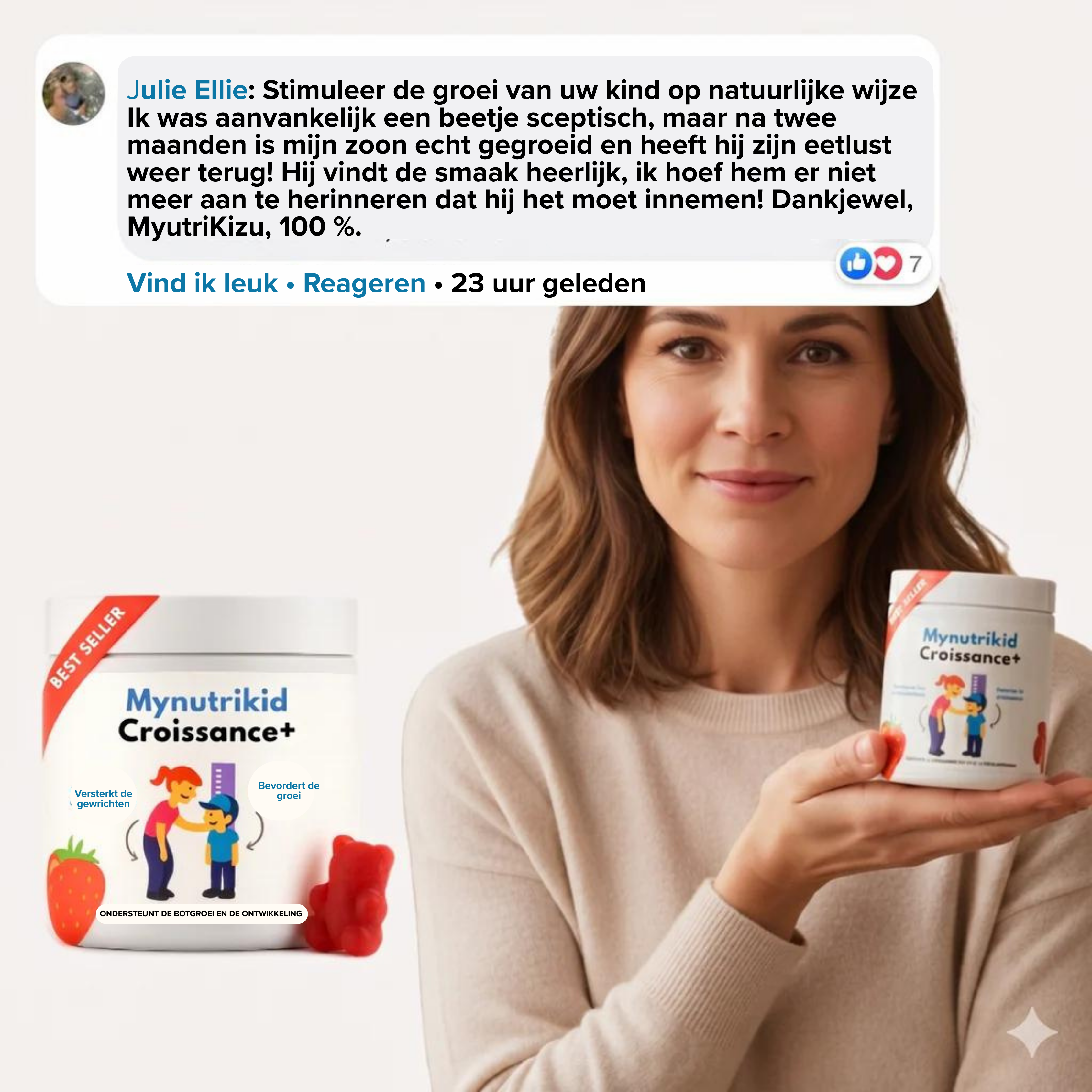 Groei+ Gummies — Dagelijkse ondersteuning voor sterke botten en gezonde groei